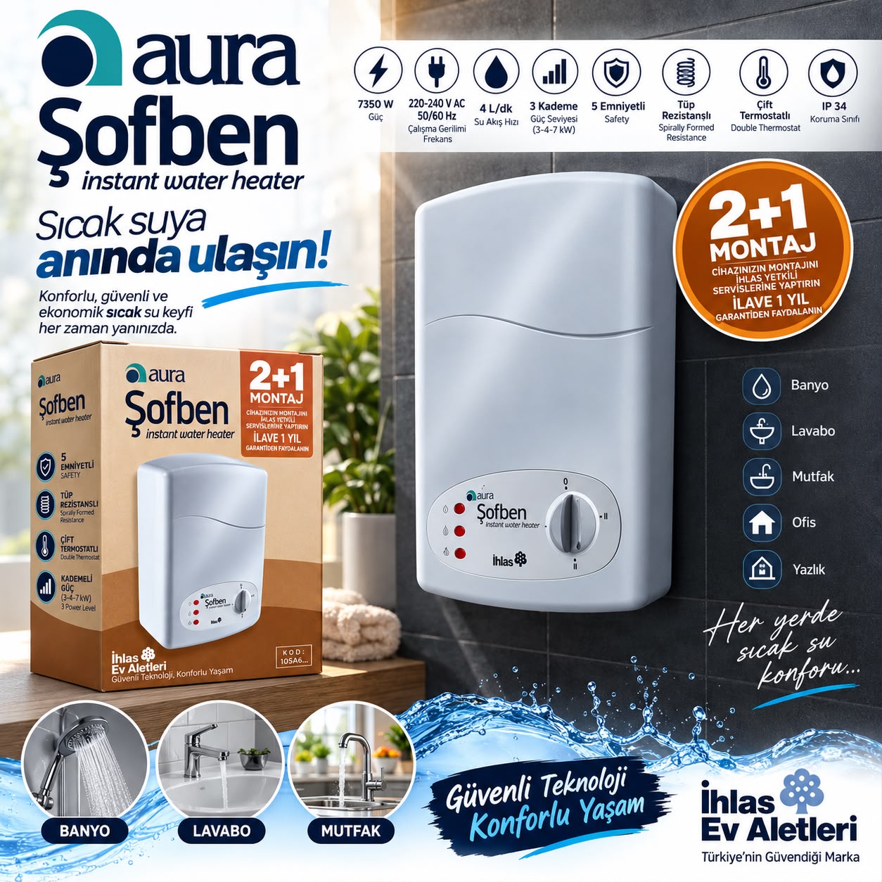 İhlas Aura 105A6 Şofben - Görsel 2