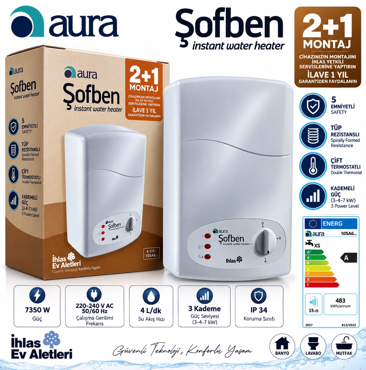 İhlas Aura 105A6 Şofben - Görsel 3